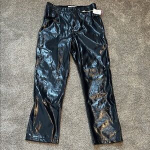 Abercrombie & Fitch Glossy Black High-Rise Pants